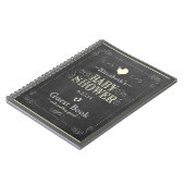 ヴィンテージの黒板の黄色のベビーシャワーの来客名簿 ノートブック (左側)