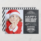 ヴィンテージの黒板%PIPE%の休日のフォトカード シーズンカード (正面/裏面)