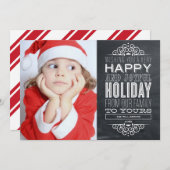 ヴィンテージの黒板%PIPE%の休日の写真カード シーズンカード (正面/裏面)