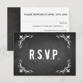 ヴィンテージの黒板RSVPカード 出欠カード (正面/裏面)