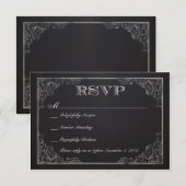 ヴィンテージの黒板RSVP 出欠カード (正面/裏面)