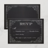 ヴィンテージの黒板RSVP 出欠カード (正面/裏面)