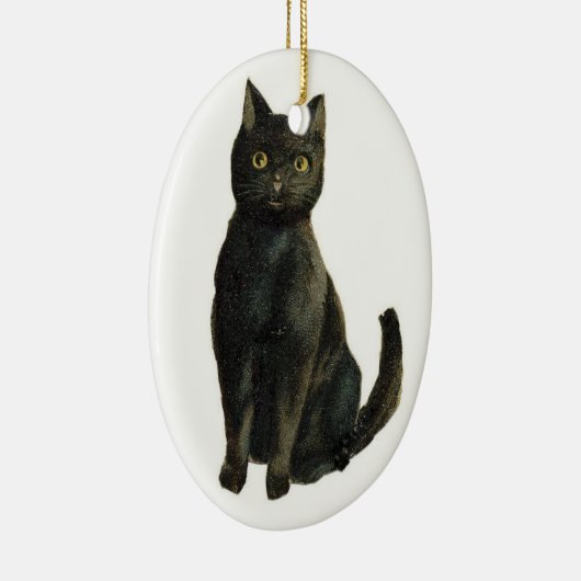 ヴィンテージの黒猫のオーナメント セラミックオーナメント (右)