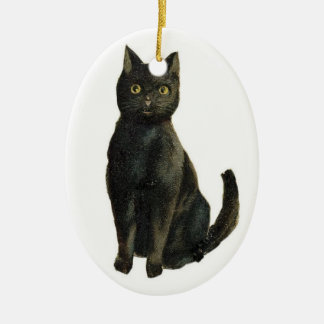 ヴィンテージの黒猫のオーナメント セラミックオーナメント