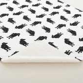 ヴィンテージの黒猫のパターンのカスタム背景色 シェルパブランケット (3/4)