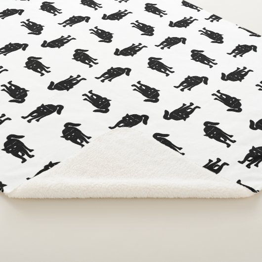ヴィンテージの黒猫のパターンのカスタム背景色 シェルパブランケット (3/4)