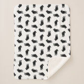 ヴィンテージの黒猫のパターンのカスタム背景色 シェルパブランケット (正面)