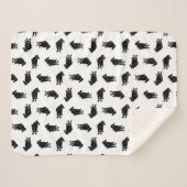 ヴィンテージの黒猫のパターンのカスタム背景色 シェルパブランケット (正面(横))