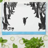 ヴィンテージの黒猫の芸術 キッチンタオル (折り畳み)