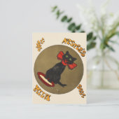 ヴィンテージの黒猫のNestleのミルクの郵便はがき ポストカード (スタンド正面)