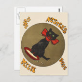 ヴィンテージの黒猫のNestleのミルクの郵便はがき ポストカード (正面/裏面)