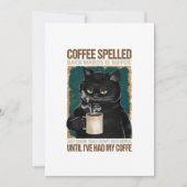 ヴィンテージの黒猫コーヒーが逆綴り セーブザデート (正面)