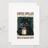 ヴィンテージの黒猫コーヒーが逆綴り セーブザデート (正面/裏面)