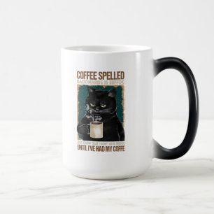 ヴィンテージの黒猫コーヒーが逆綴り モーフィングマグカップ