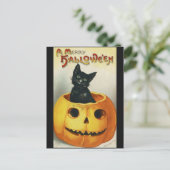 ヴィンテージの黒猫 ポストカード (スタンド正面)