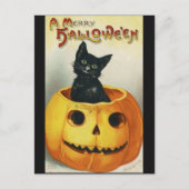 ヴィンテージの黒猫 ポストカード (正面)