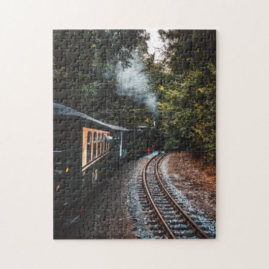 ヴィンテージの黒蒸気機関列車 ジグソーパズル (縦)