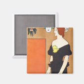 ヴィンテージの黒衣の葬儀女 マグネット (正面/裏面)