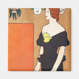 ヴィンテージの黒衣の葬儀女 マグネット