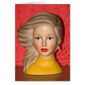 ヴィンテージの10代の女性花瓶の風刺されたヘアカード (正面)