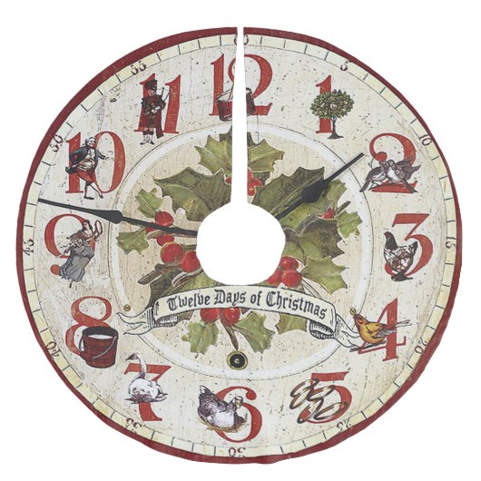 ヴィンテージの12の日 ブラッシュドポリエステルツリースカート (正面)