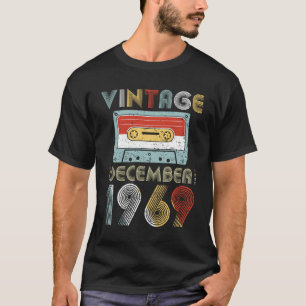 ヴィンテージの12月1969日の誕生日のカセットテープ Tシャツ