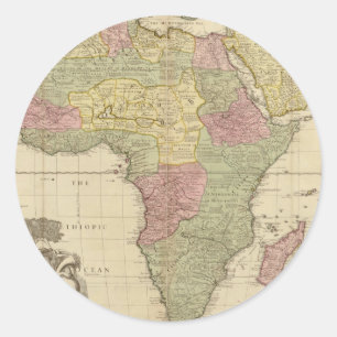 ヴィンテージの1725年のアフリカの地図 ラウンドシール