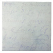 ヴィンテージの18世紀のフランス語は旧式な青書に文字を入れます タイル (正面)