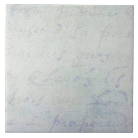 ヴィンテージの18世紀のフランス語は旧式な青書に文字を入れます タイル (正面)