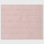 ヴィンテージの18世紀の植民地ピンクのバラの文字の羊皮紙 ラッピングペーパー (フラット)