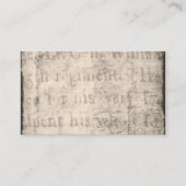 ヴィンテージの18世紀の黒の灰色の文字の硫酸紙 名刺 (正面)