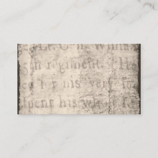 ヴィンテージの18世紀の黒の灰色の文字の硫酸紙 名刺 (正面)