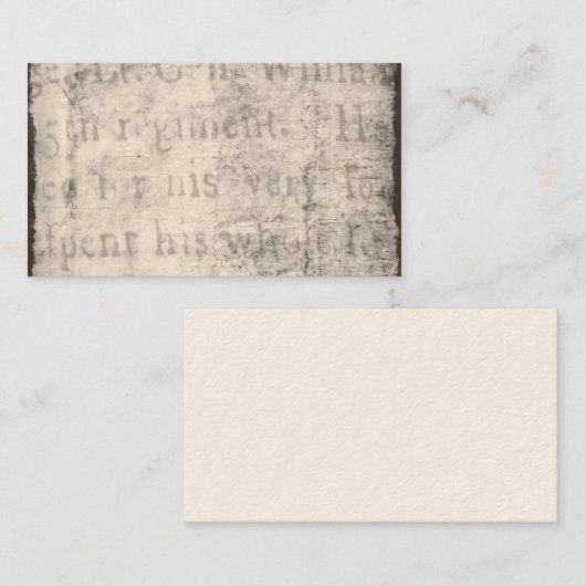 ヴィンテージの18世紀の黒の灰色の文字の硫酸紙 名刺 (正面/裏面)