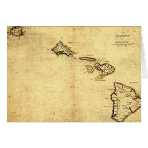 ヴィンテージの1837年ハワイの地図-ハワイ諸島の