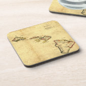 ヴィンテージの1837年ハワイの地図-ハワイ諸島の コースター (左側)