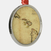 ヴィンテージの1837年ハワイの地図-ハワイ諸島の メタルオーナメント (右)
