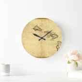 ヴィンテージの1837年ハワイの地図-ハワイ諸島の ラージ壁時計 (ホーム)