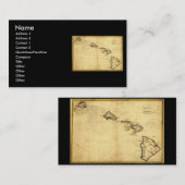 ヴィンテージの1837年ハワイの地図-ハワイ諸島の 名刺 (正面/裏面)