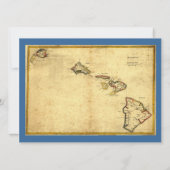 ヴィンテージの1837年ハワイの地図-ハワイ諸島の 招待状 (裏面)