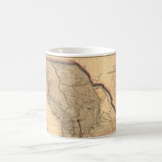 ヴィンテージの1841年のオレゴンの太平洋の北西地図 コーヒーマグカップ (中央)