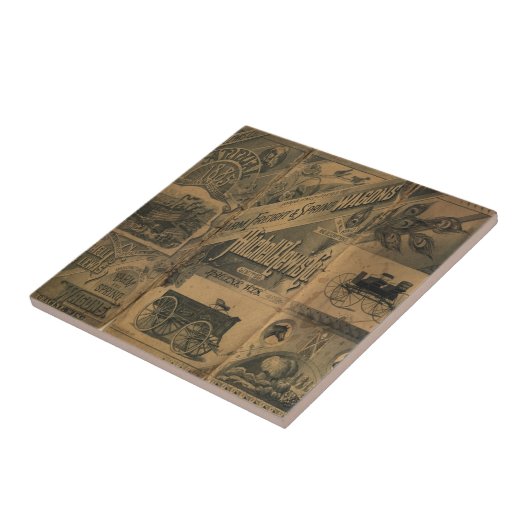 ヴィンテージの1885年のコラージュの広告のセラミックタイル タイル (側面)
