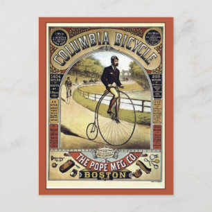 ヴィンテージの1890年代の旧式なアメリカの自転車の広告 ポストカード