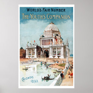 ヴィンテージの1893年のシカゴの万国博覧会の博覧会 ポスター