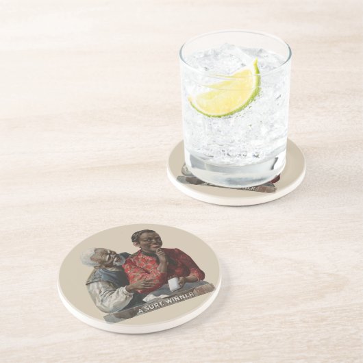 ヴィンテージの1895年のシガーの広告のアフリカ系アメリカ人 コースター (側面)