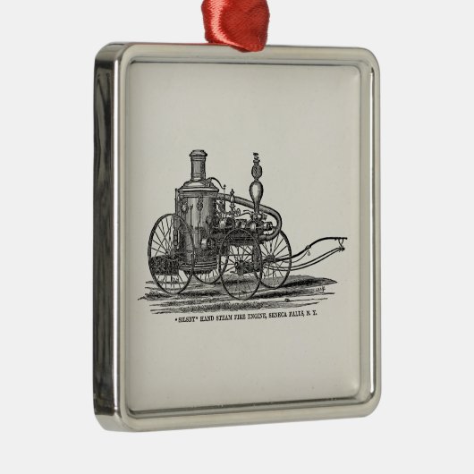 ヴィンテージの19世紀によっては消防車の旧式な普通消防車が蒸気を発します メタルオーナメント (右)