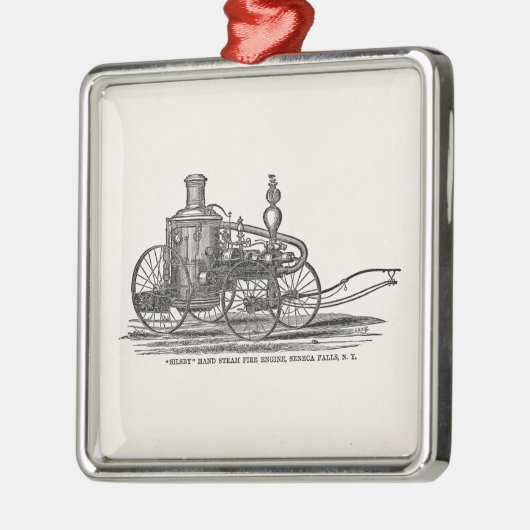 ヴィンテージの19世紀によっては消防車の旧式な普通消防車が蒸気を発します メタルオーナメント (左)
