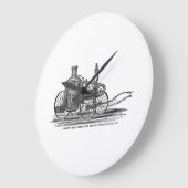 ヴィンテージの19世紀によっては消防車の旧式な普通消防車が蒸気を発します ラージ壁時計 (傾斜)