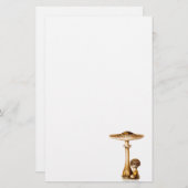 ヴィンテージの19世紀のきのこによって斑点を付けられるきのこのテンプレート 便箋 (正面/裏面)