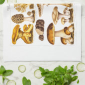 ヴィンテージの19世紀のきのこの変化のきのこのテンプレート キッチンタオル (折り畳み)