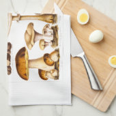 ヴィンテージの19世紀のきのこの変化のきのこのテンプレート キッチンタオル (四つ折り)